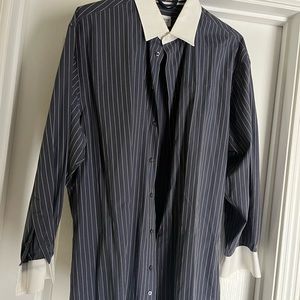 **ALL ARMANI 20% OFF LIMITED TIME** 
Navy Pinstripe Armani Dress Shirt